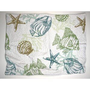 Single (1) C&F HOME 20"x26" Standard Quilted PILLOW SHAM Reef Point Beach Ocean